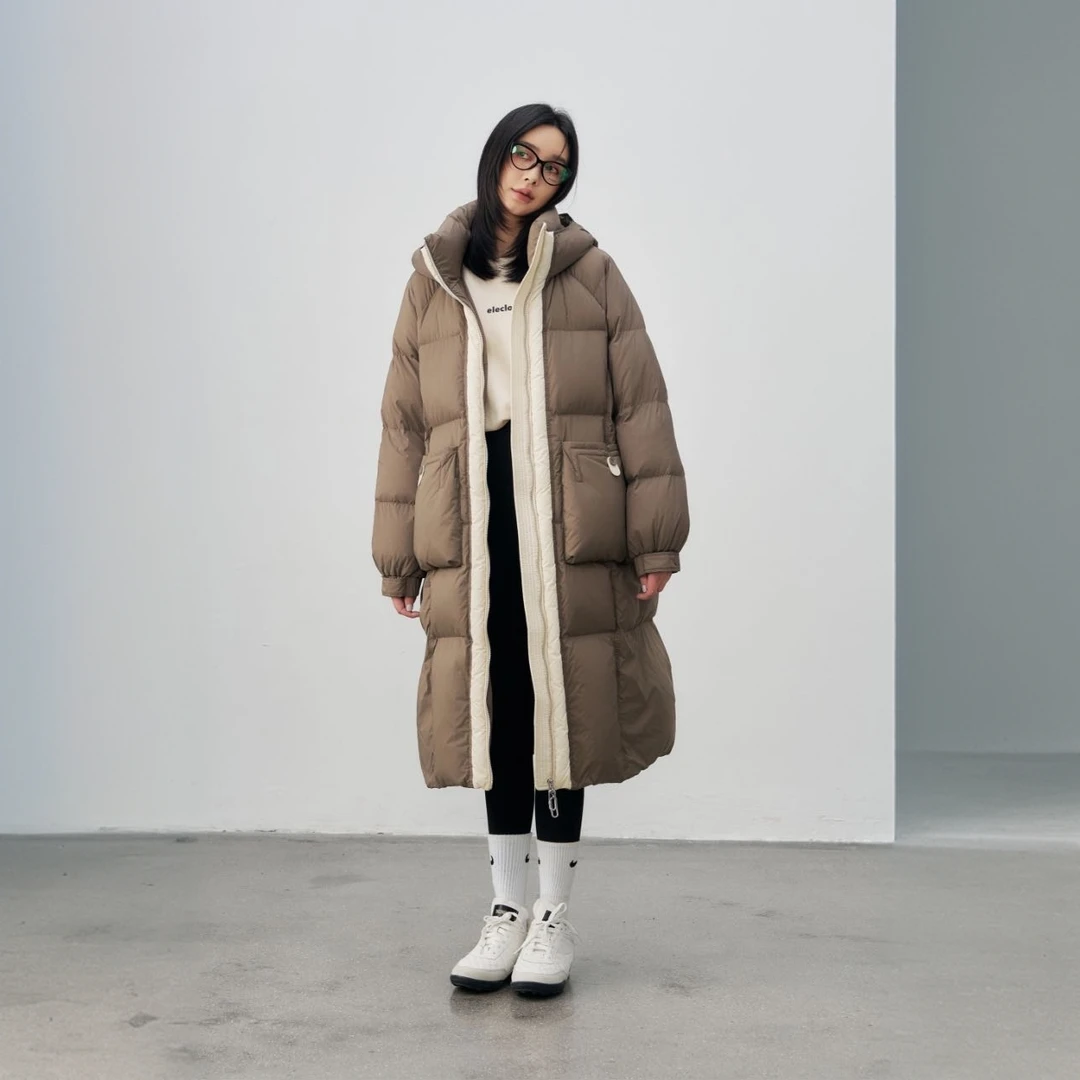 SNOW SEEKER女士长款连帽大口袋羽绒服 89M66-WTT022
