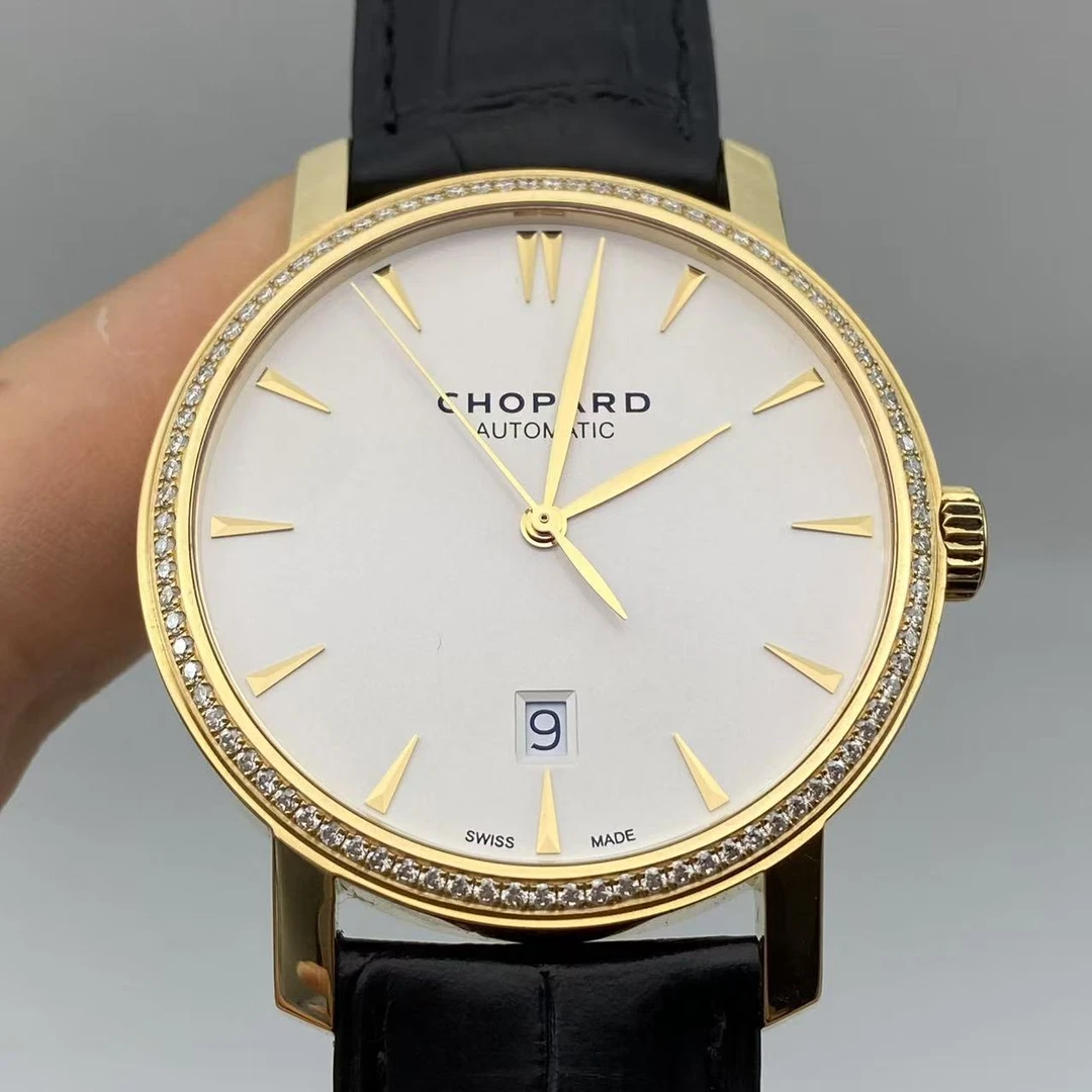 95新 Chopard/萧邦 CLASS  自动机械腕表 18K金 后镶钻 表径：40mm