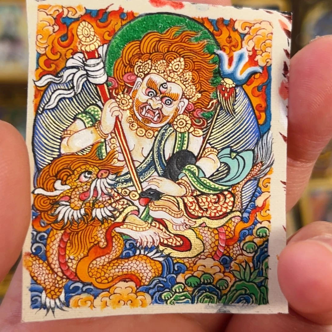 吊坠青海热贡手绘白老爷