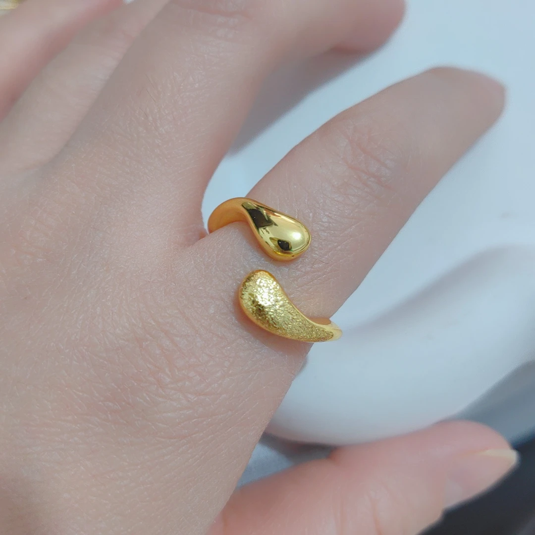 铜合金戒指 【B473】时尚开口 简约百搭戒指 防金色 久不掉色