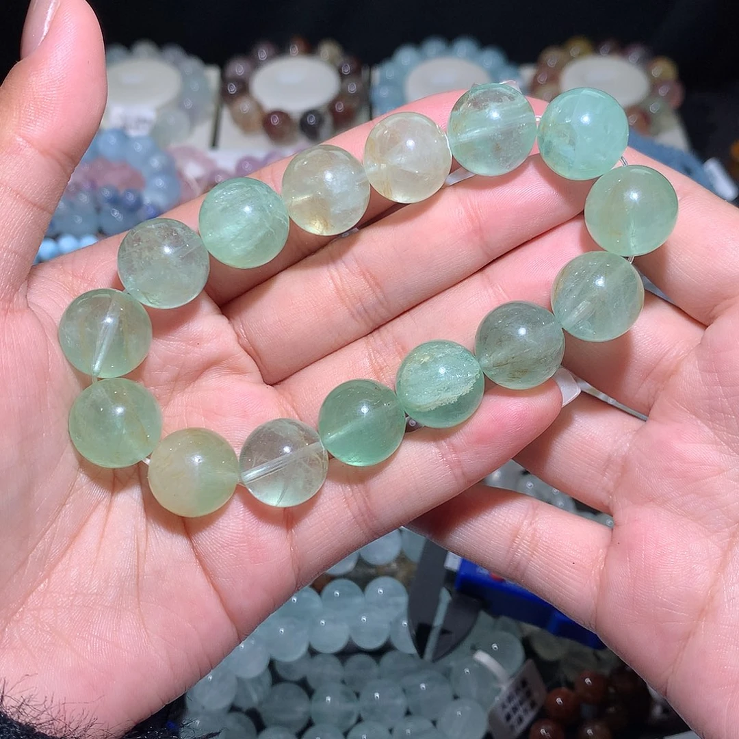 未镶嵌手链水晶拉丝绿萤石15
