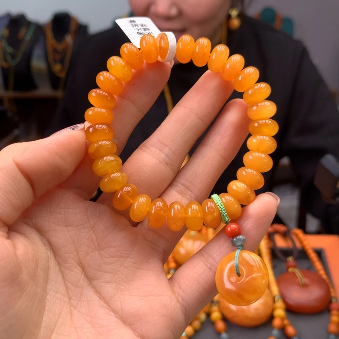 蜜蜡手串未镶嵌天然