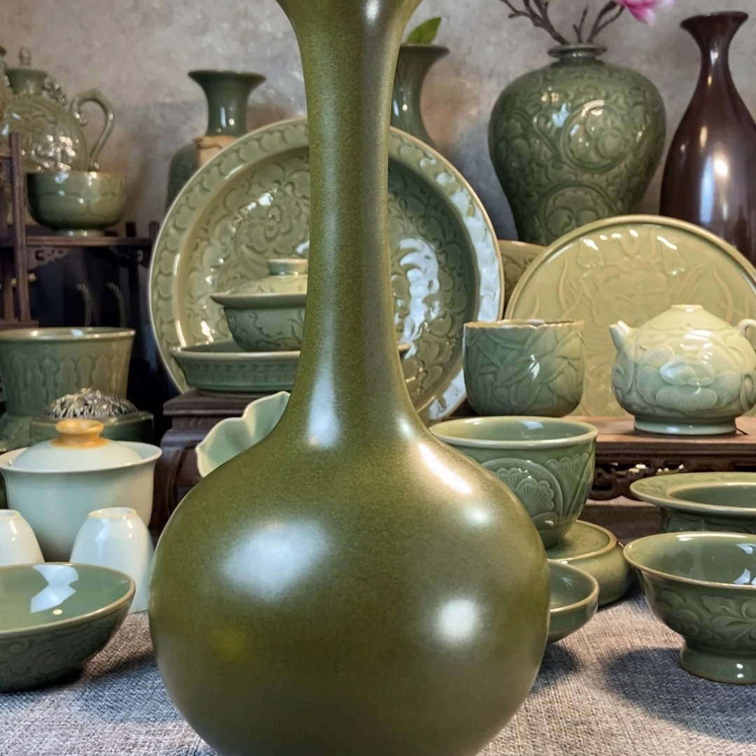 耀州窑配*全手工瓶