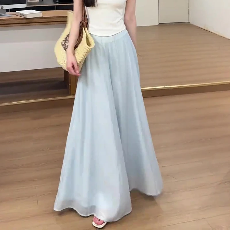 韩版百搭宽松阔腿长裤休闲裤子夏季后妈裤2025洋气时髦裤子