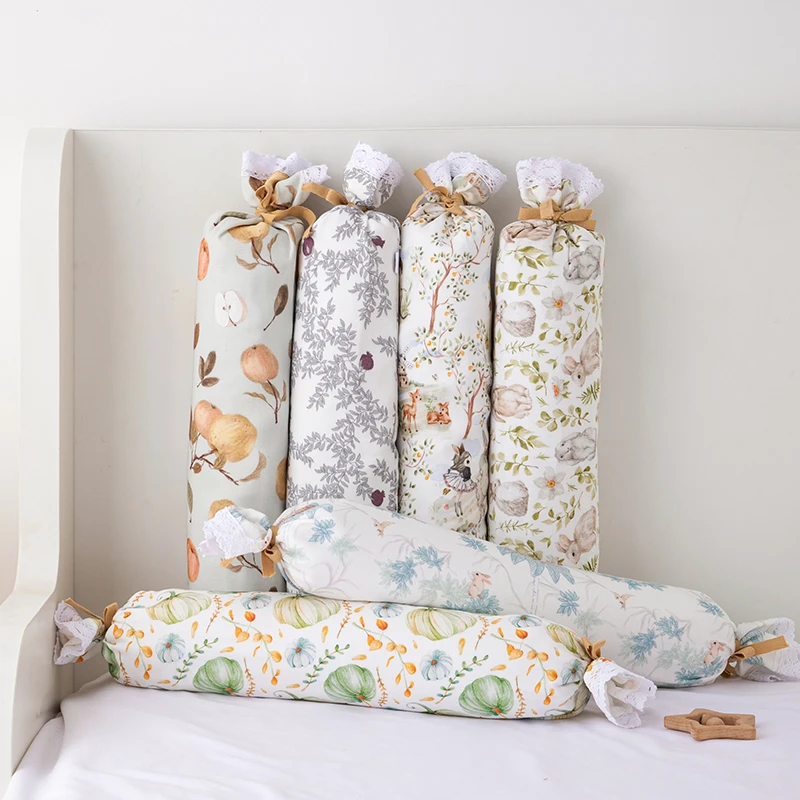 四层竹棉纱布婴儿糖果枕枕长条枕荞麦壳枕防侧翻加长安抚枕可拆洗
