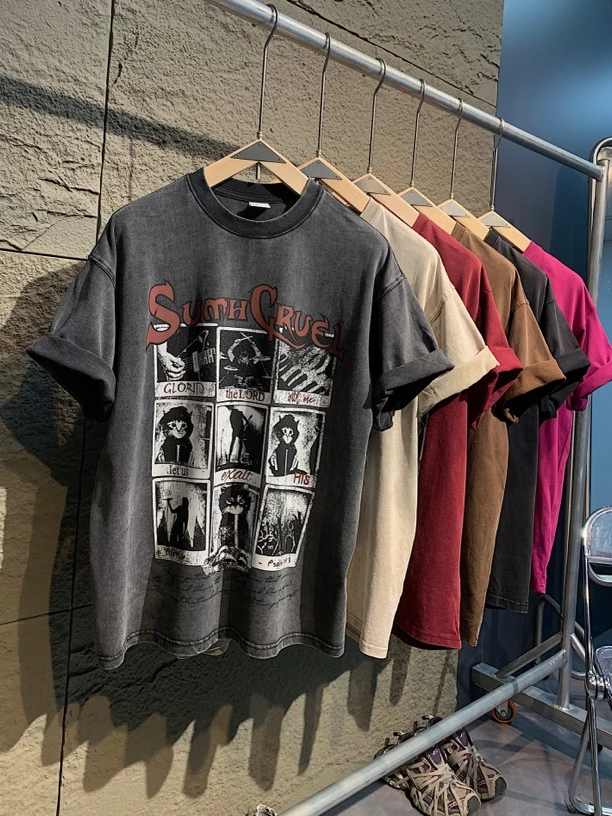 2003美潮高街情侣多色水洗T