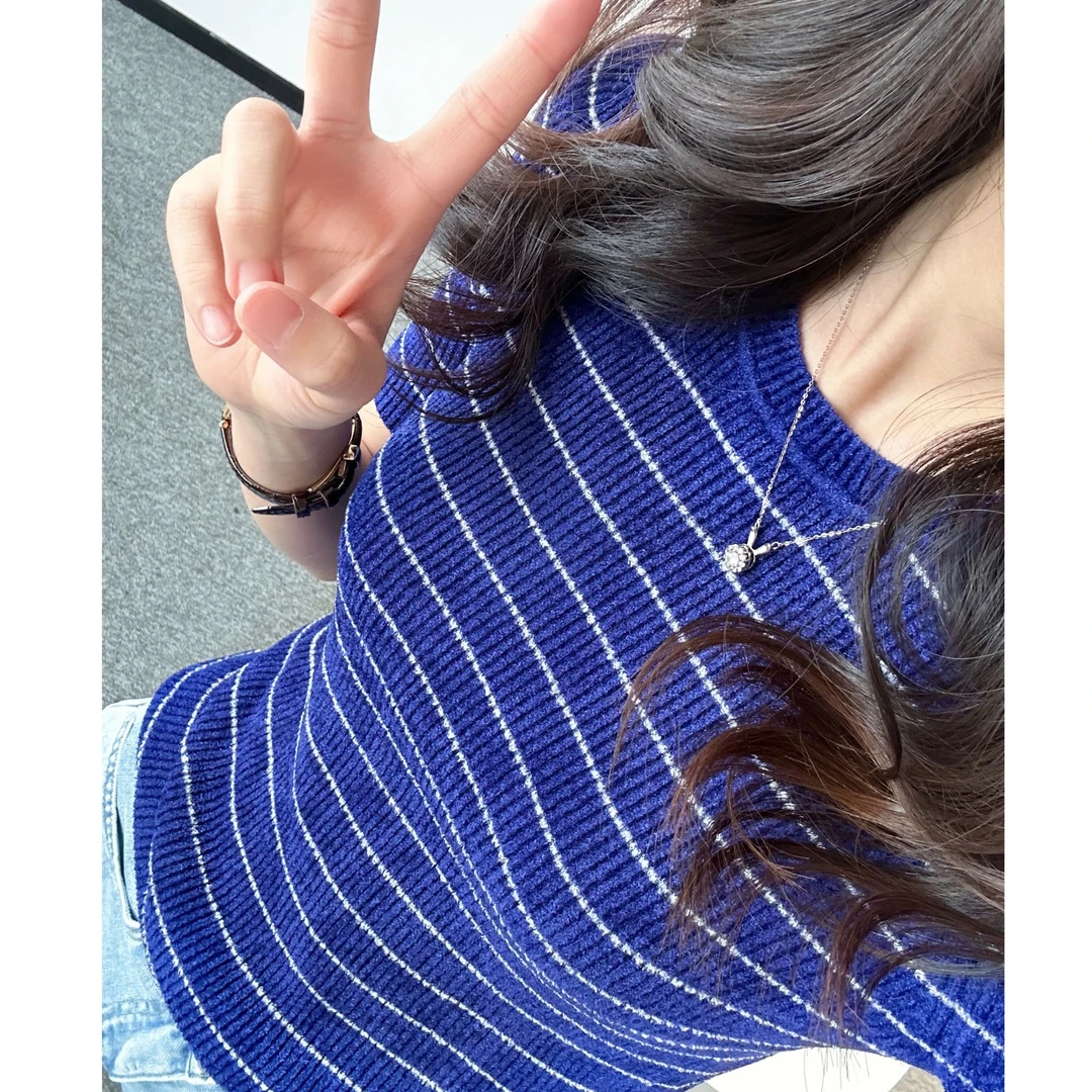 【冰海】哥弟夏季显瘦条纹圆领韩版修身T恤女士针织1399367