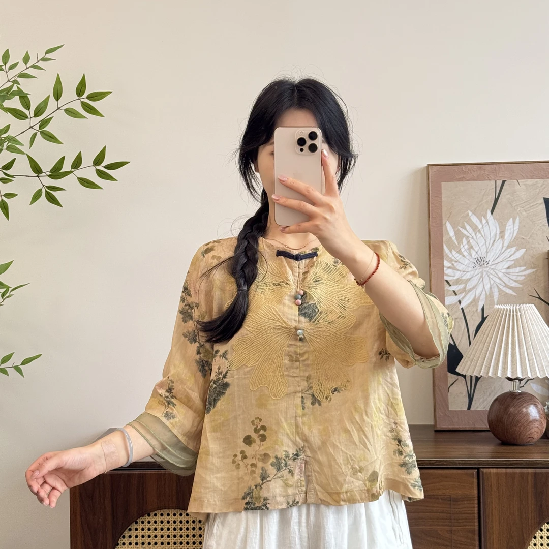 【常樂】春夏新款苎麻国风上衣842