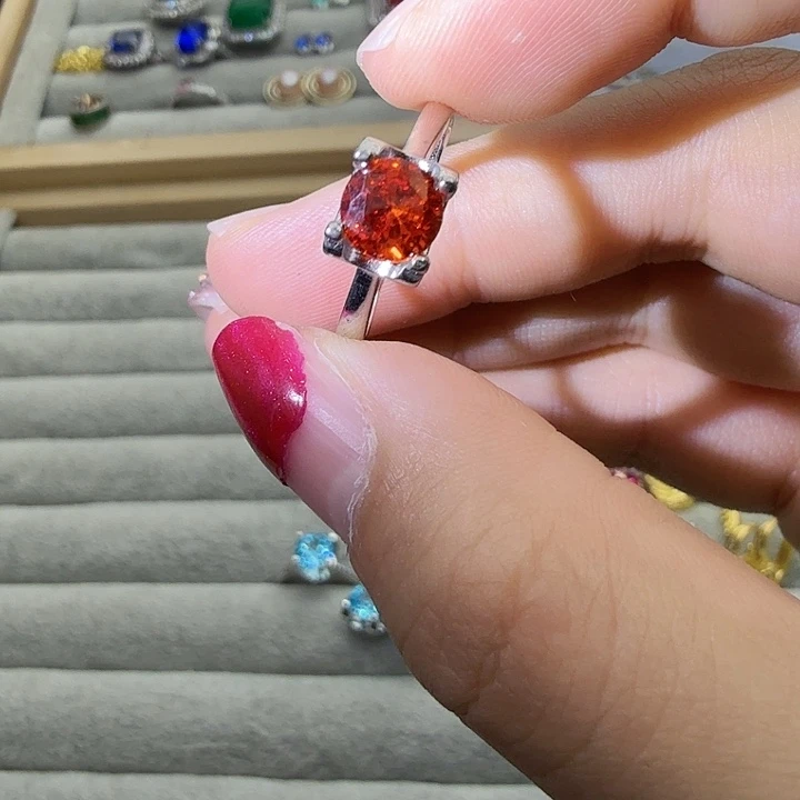 水晶银S925镶嵌戒指