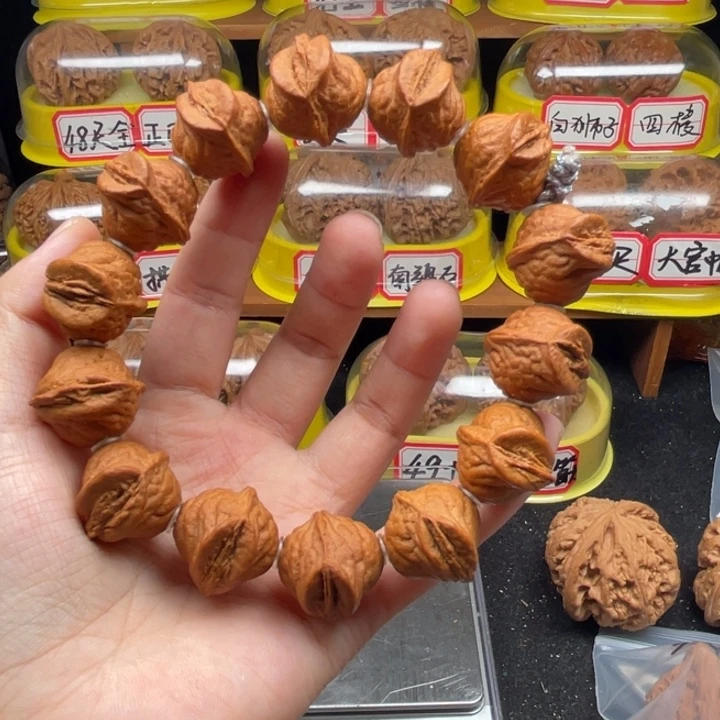 文玩核桃把件6号20尺桃核手串异形高油高密