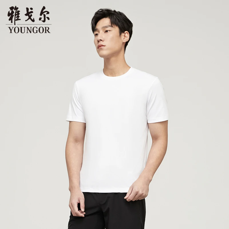 【纯棉+多色】雅戈尔T恤男士春夏舒适夏季圆领纯色男T恤533094