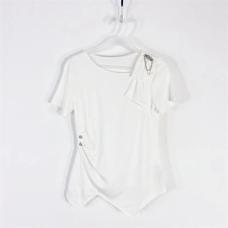 【77衣橱】ED8614精品女装上衣短袖T恤气质轻奢【红人上新】K