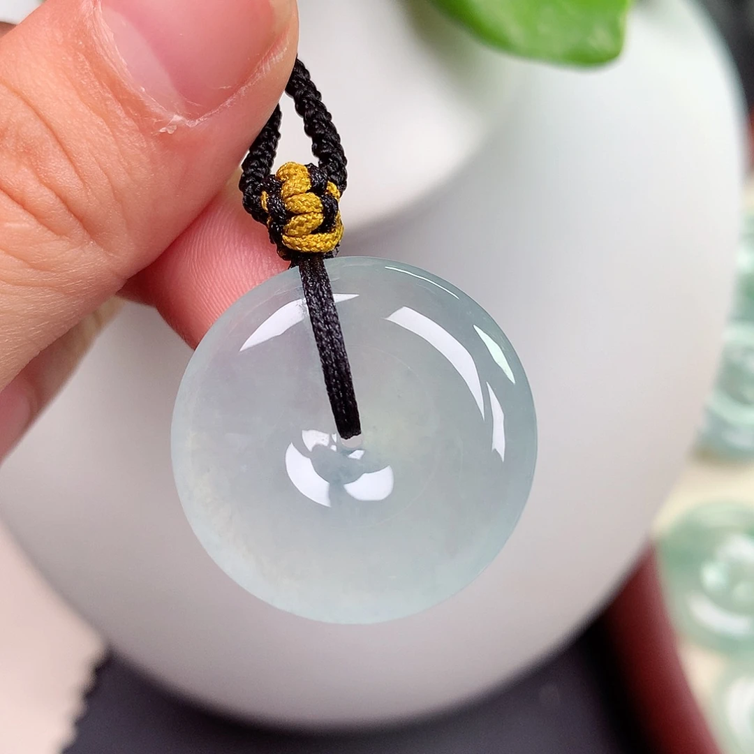 翡翠未镶嵌颈饰平安扣 25.1x5.6mm