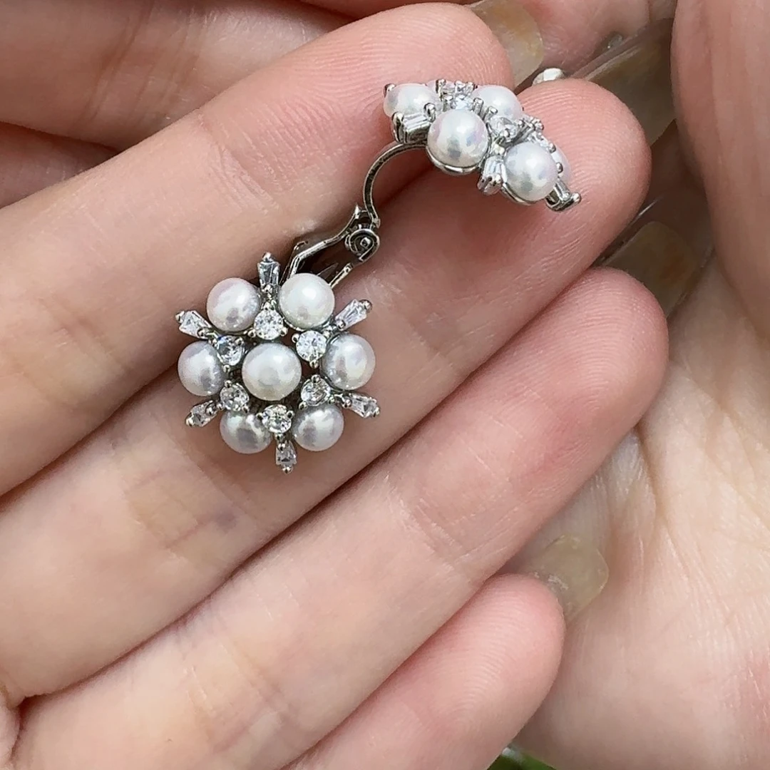 淡水珍珠耳饰合金