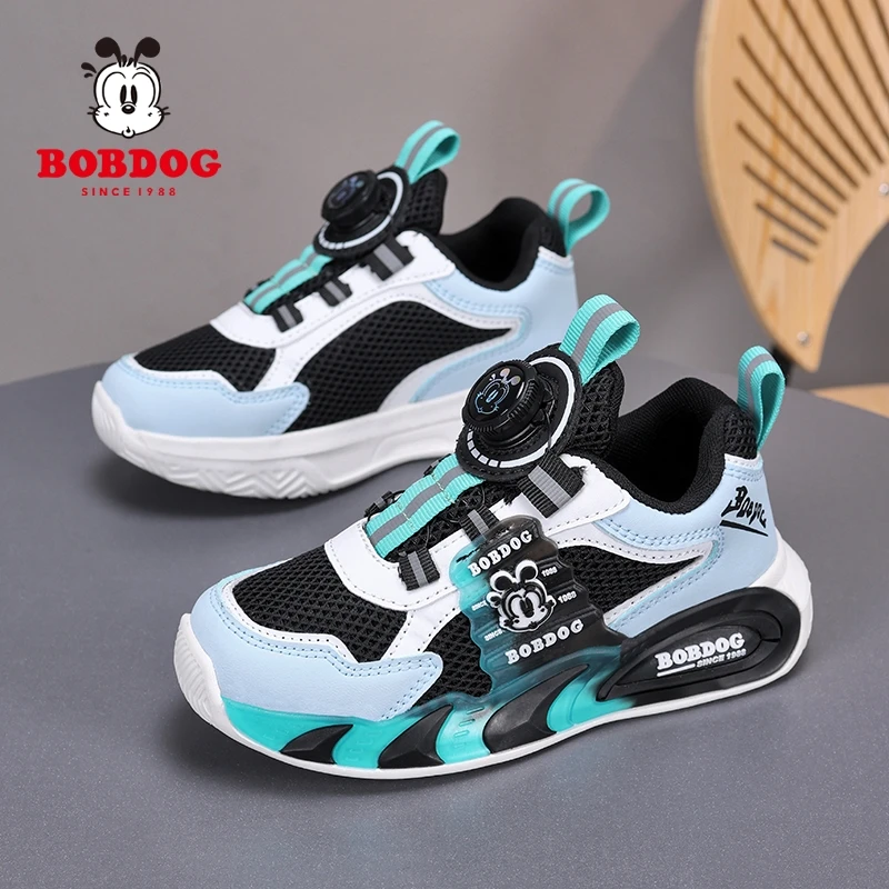 巴布豆男童运动鞋网面透气跑步鞋男孩户外休闲百搭潮鞋男孩篮球鞋