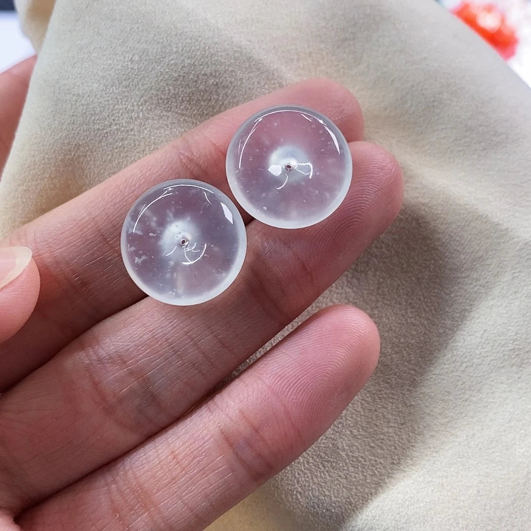 散珠翡翠一对木那平安扣