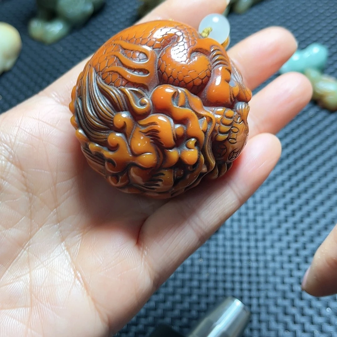 白玉菩提吊坠摆件