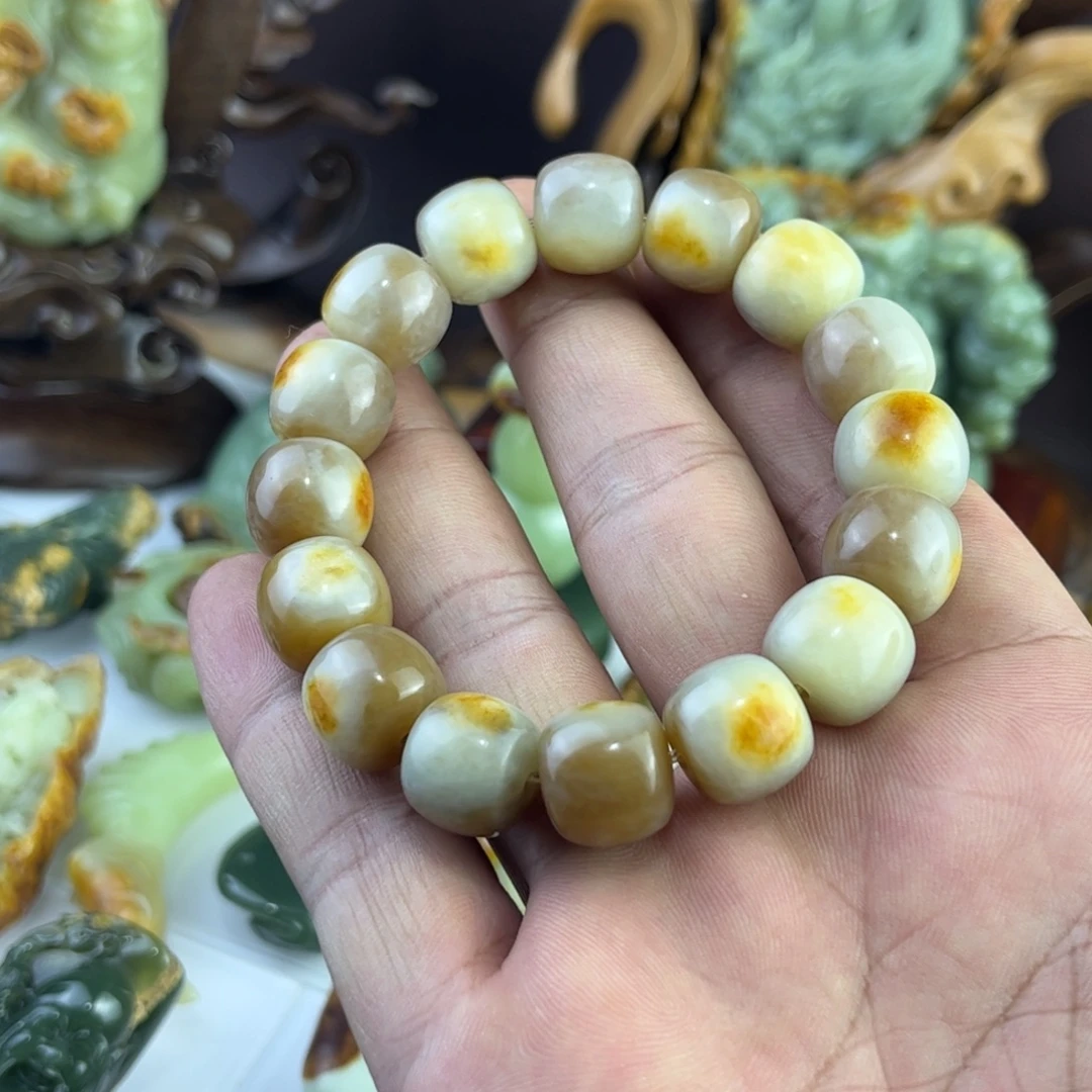 岫岩河磨玉（透闪石质玉）未镶嵌手链