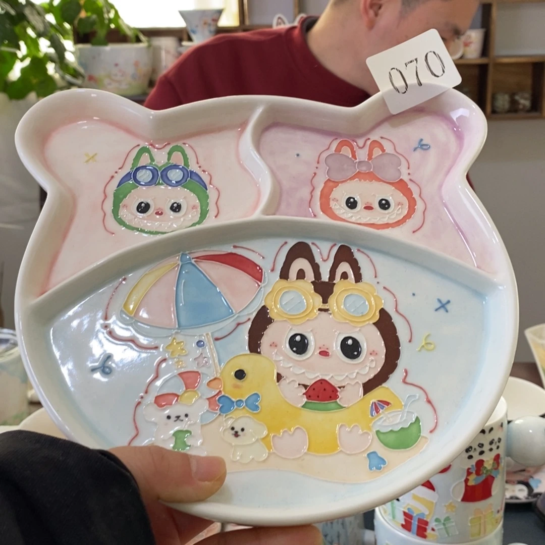 瓷片景德镇釉下彩手绘