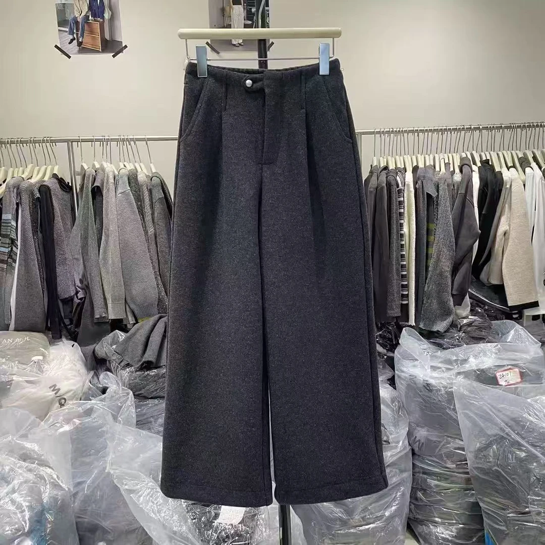 休闲裤直筒裤百搭黑色高腰卫裤秋冬阔腿裤