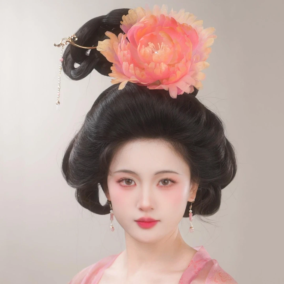 片羽司【彩云】国风牡丹簪花软簪汉服配饰发簪原创发饰手作烫花