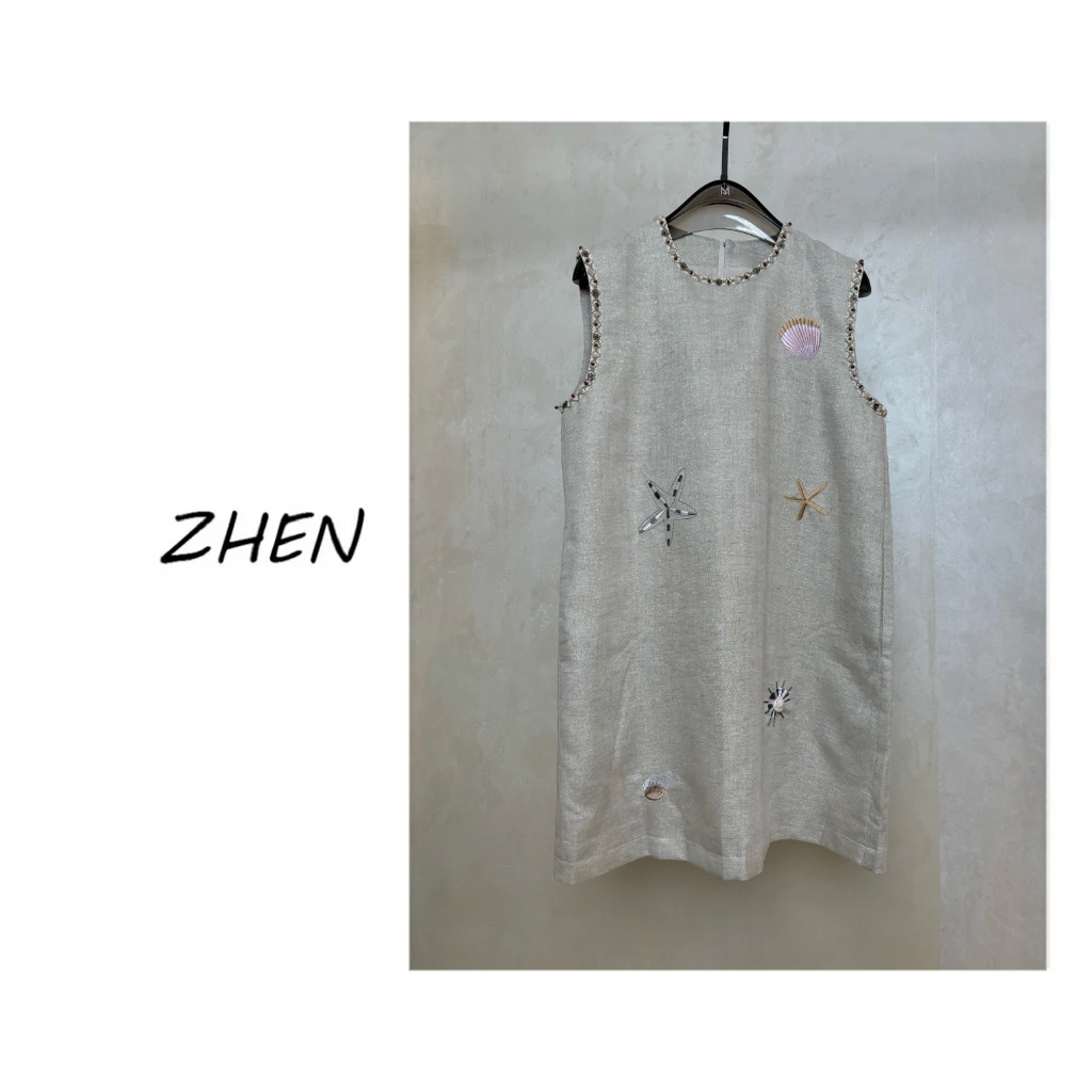【ZHEN】25K00547 2025新款时尚气质修身显瘦小众设计连衣裙女