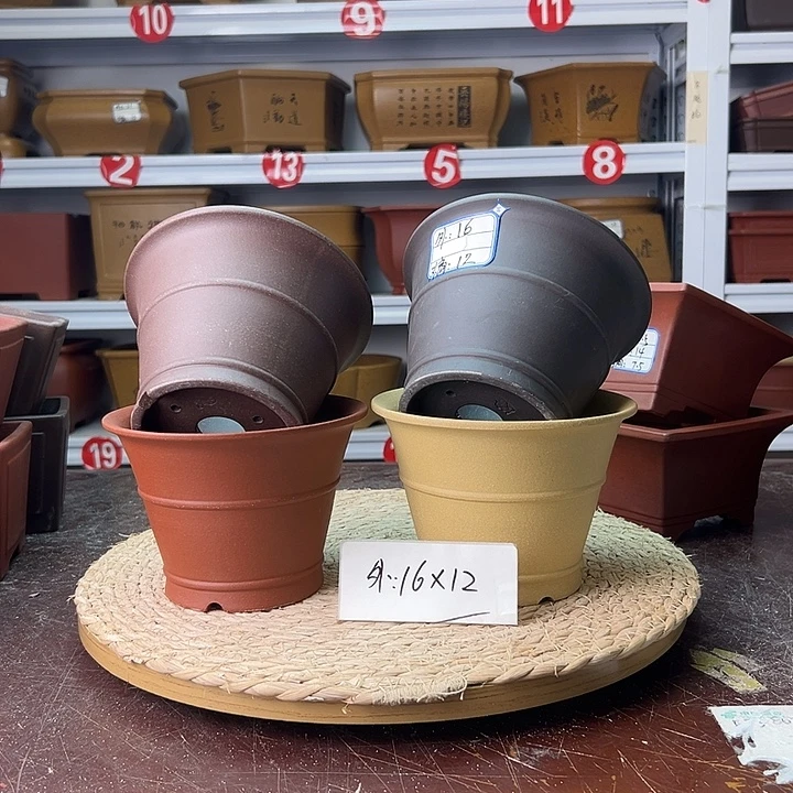 紫砂花盆蛇年大吉