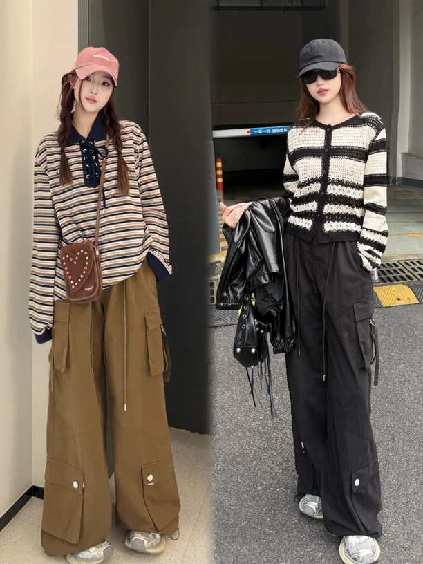 SuneRainbom长裤｜同款多色美式嘻哈风高街潮流工装裤1A429