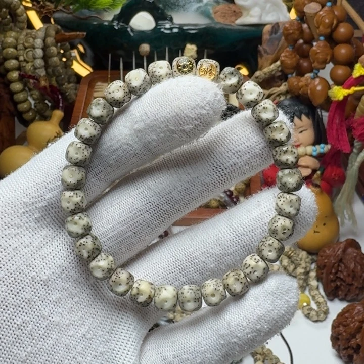 星月菩提手串1号车尺寸8.7石玉无相双标单圈