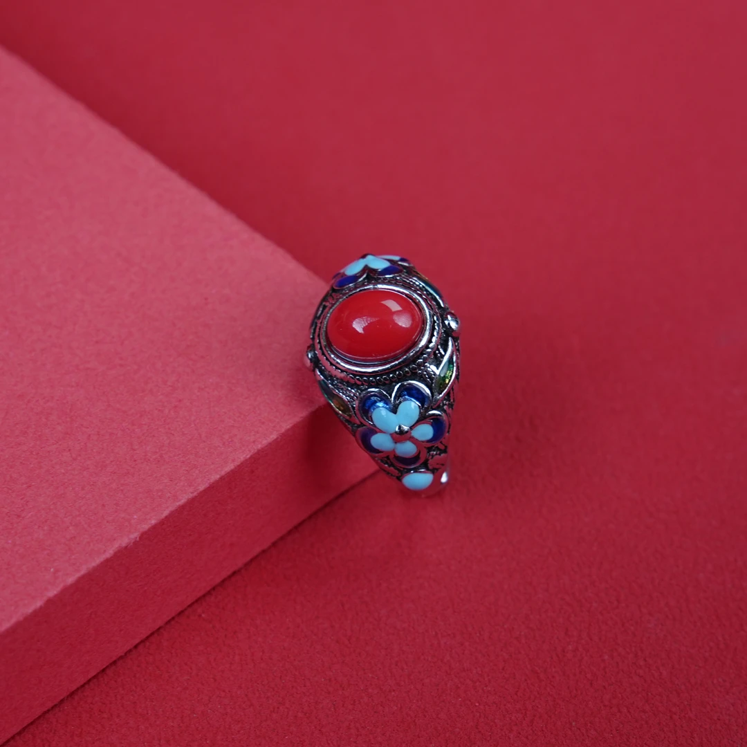 梅花红 复古 开口  精品 戒指无礼盒