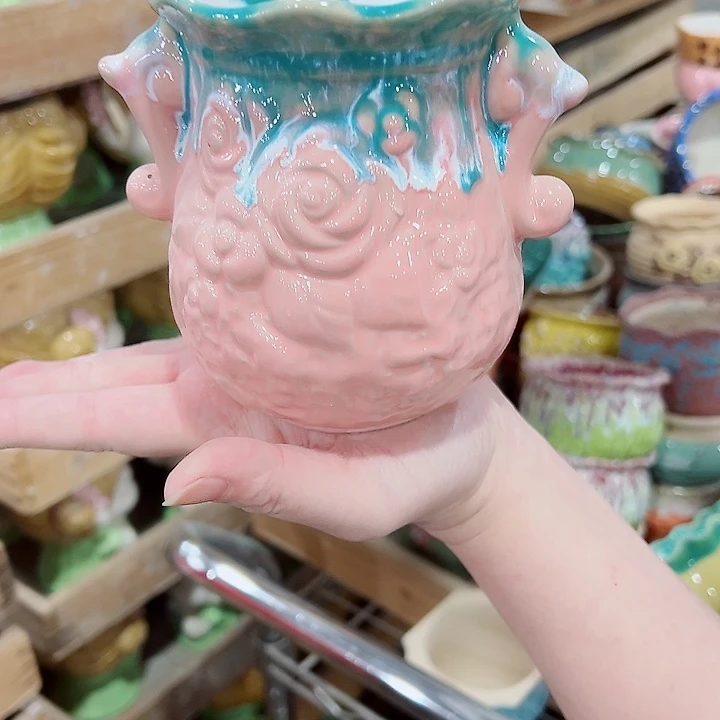 有孔，凑单福利满10元发货陶瓷多肉花盆！