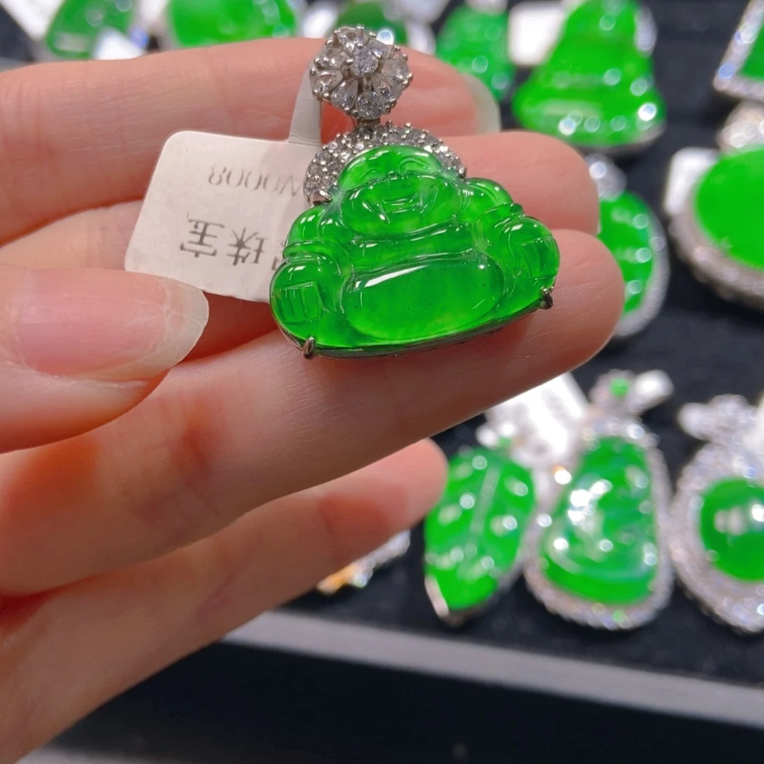 翡翠吊坠(不含链)银S925镶嵌