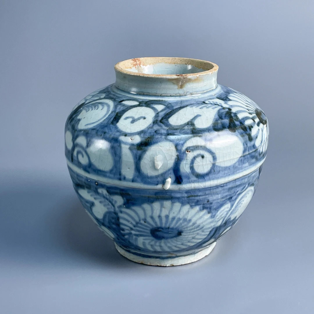 清顺治青花盖罐-M25JZ001386