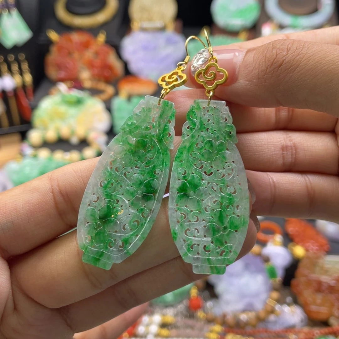 翡翠未镶嵌耳饰代编织