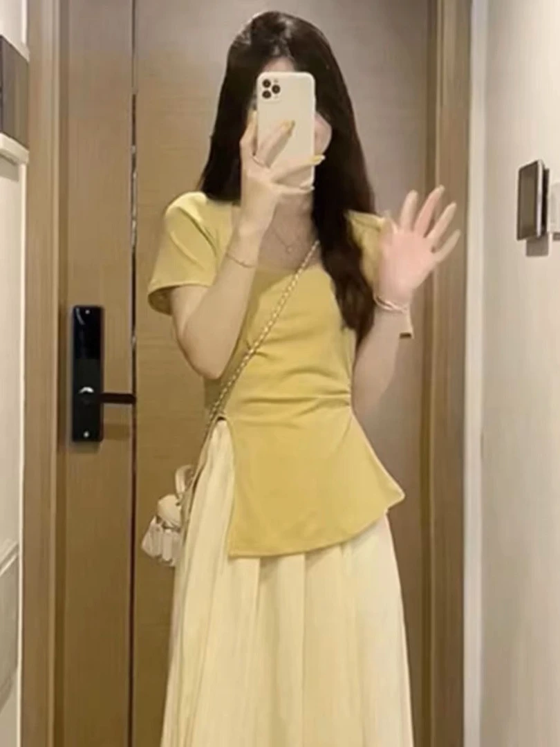 盐系轻熟套装女2025新款夏装搭配一整套时尚韩系减龄半身裙两件套