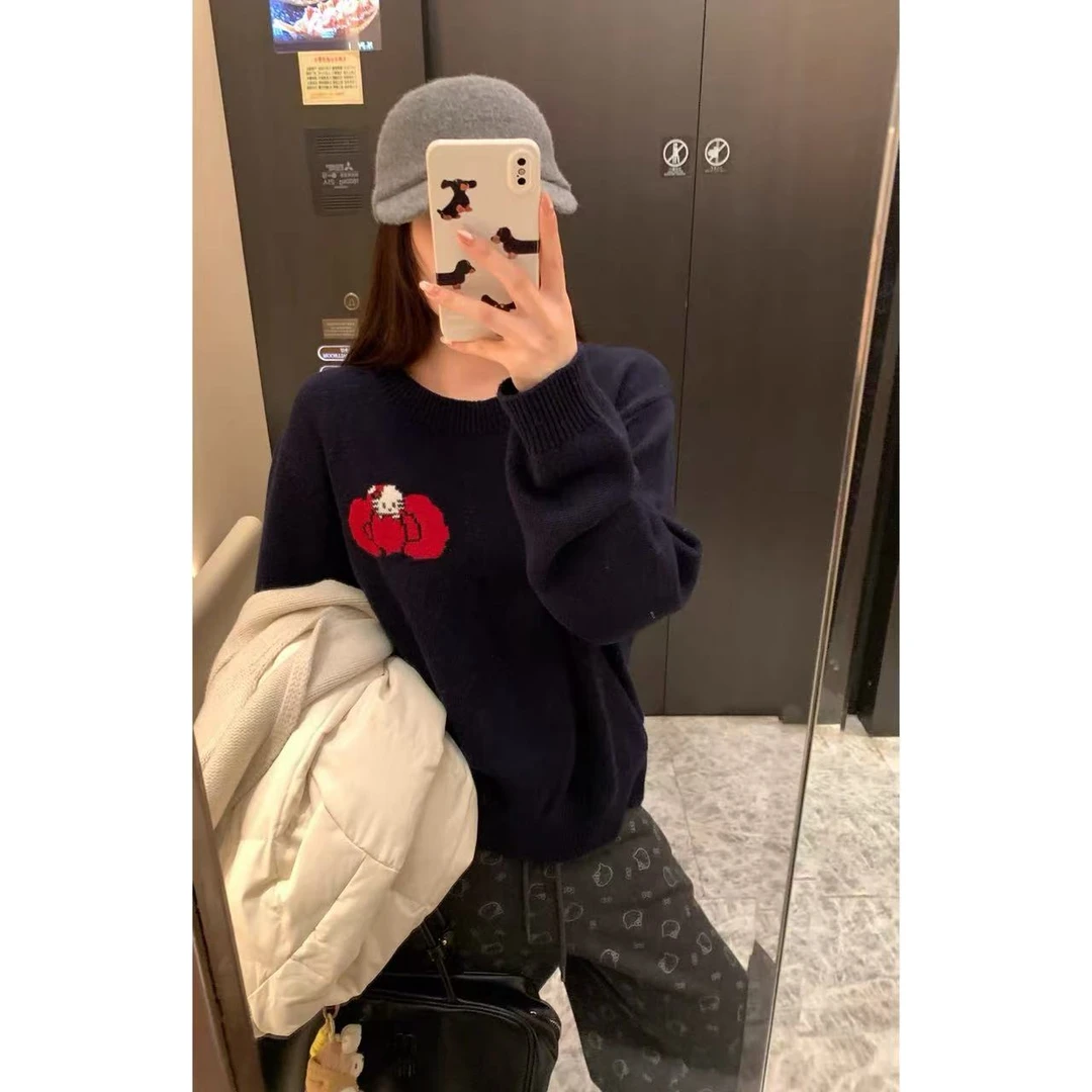 【NAZ佳怡微胖大码定制】冬季kt提花糯感宽松针织毛衣