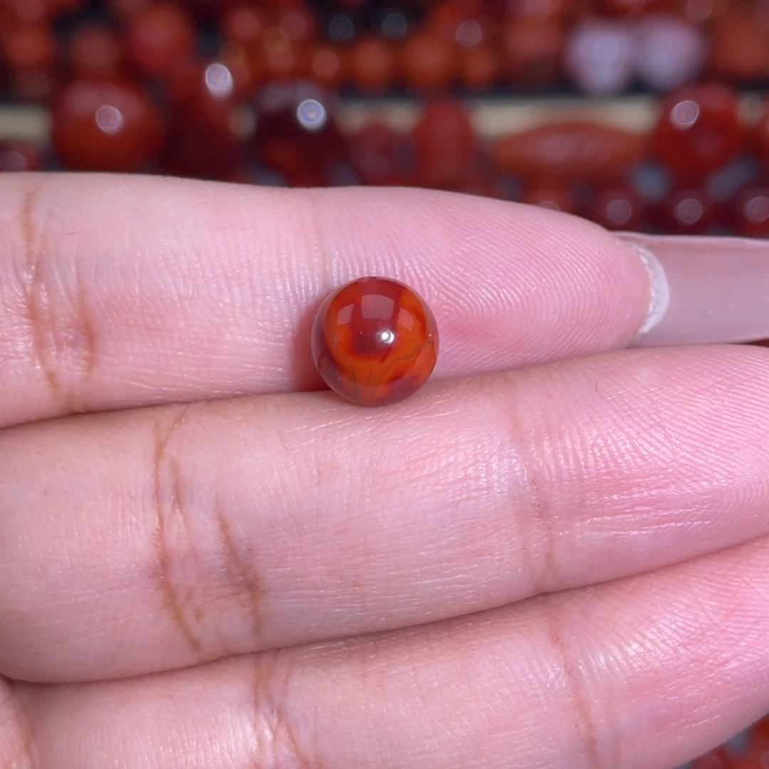 南红玛瑙未镶嵌瓦西火焰纹卡8.7