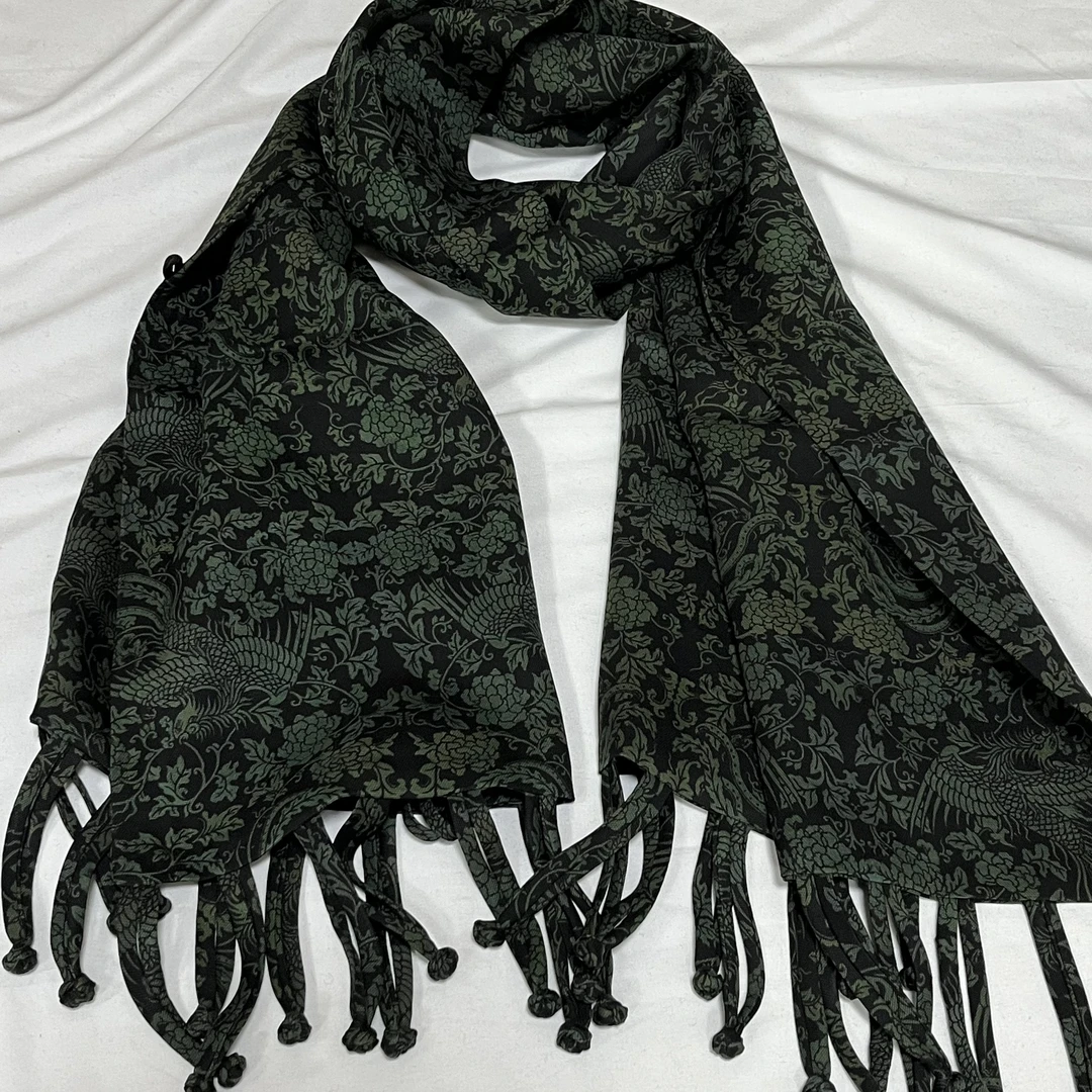 香云纱四经长巾-苍枝栖凤 53*200cm丝巾