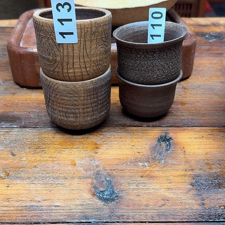 纯手工制作粗陶茶具