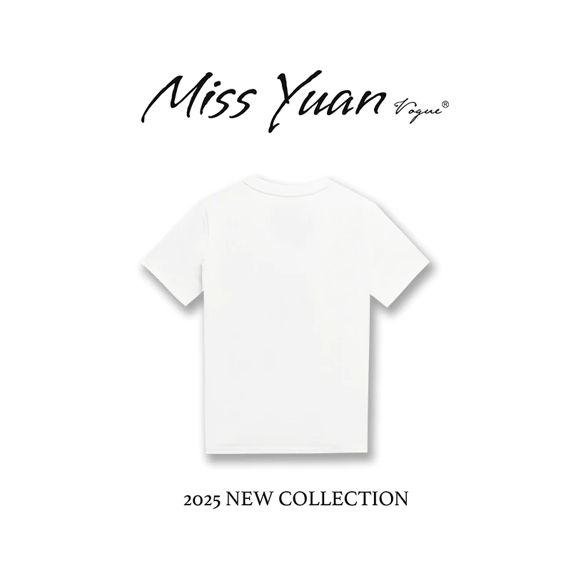 M.Y. 媛总 2025夏季新款百搭T恤气质时尚女上衣1LY2312
