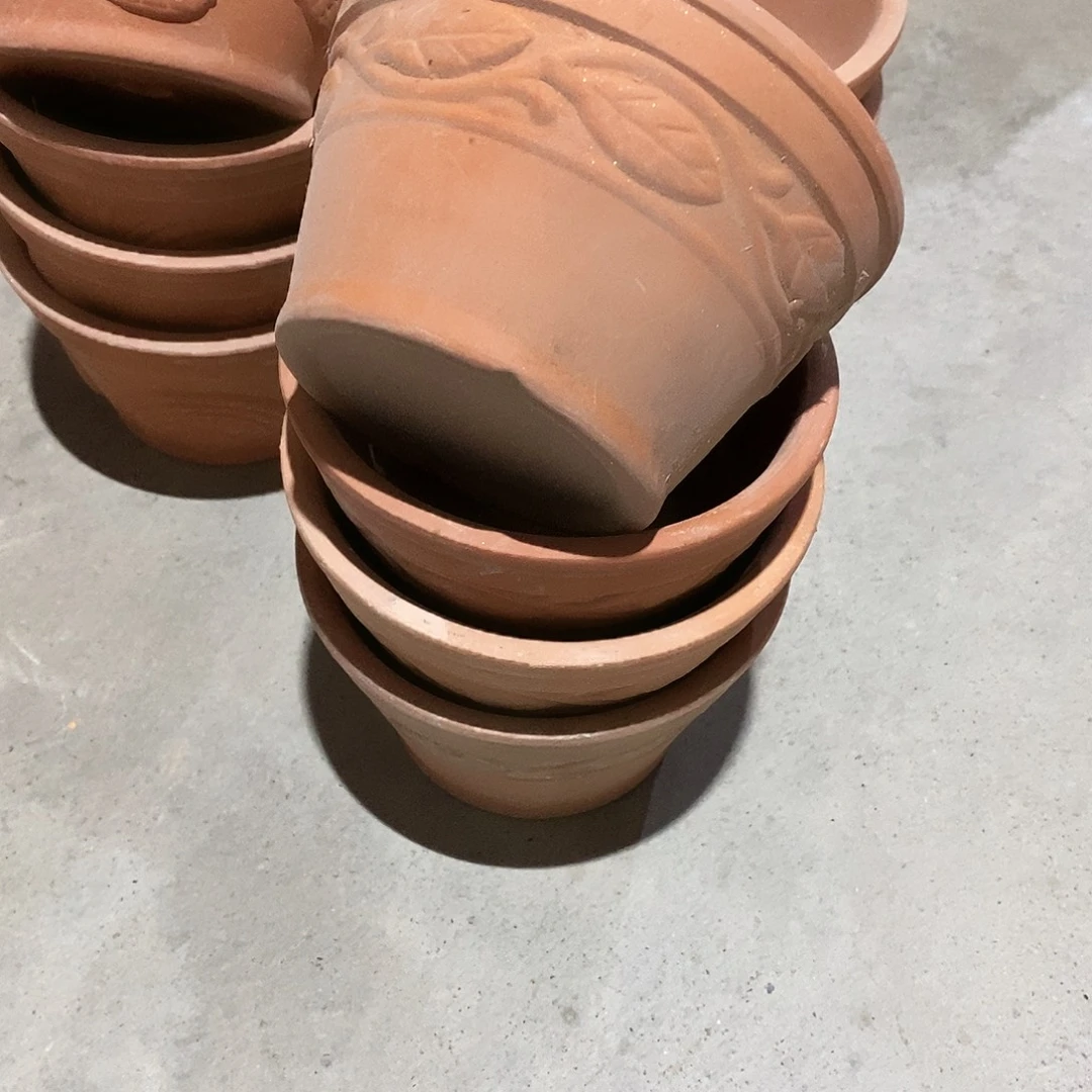 瑕疵红陶花边12×7-4