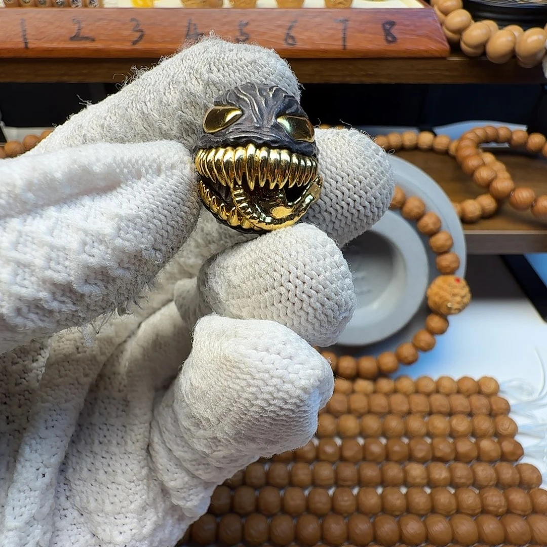 猴头核桃手串毒液单颗24k金