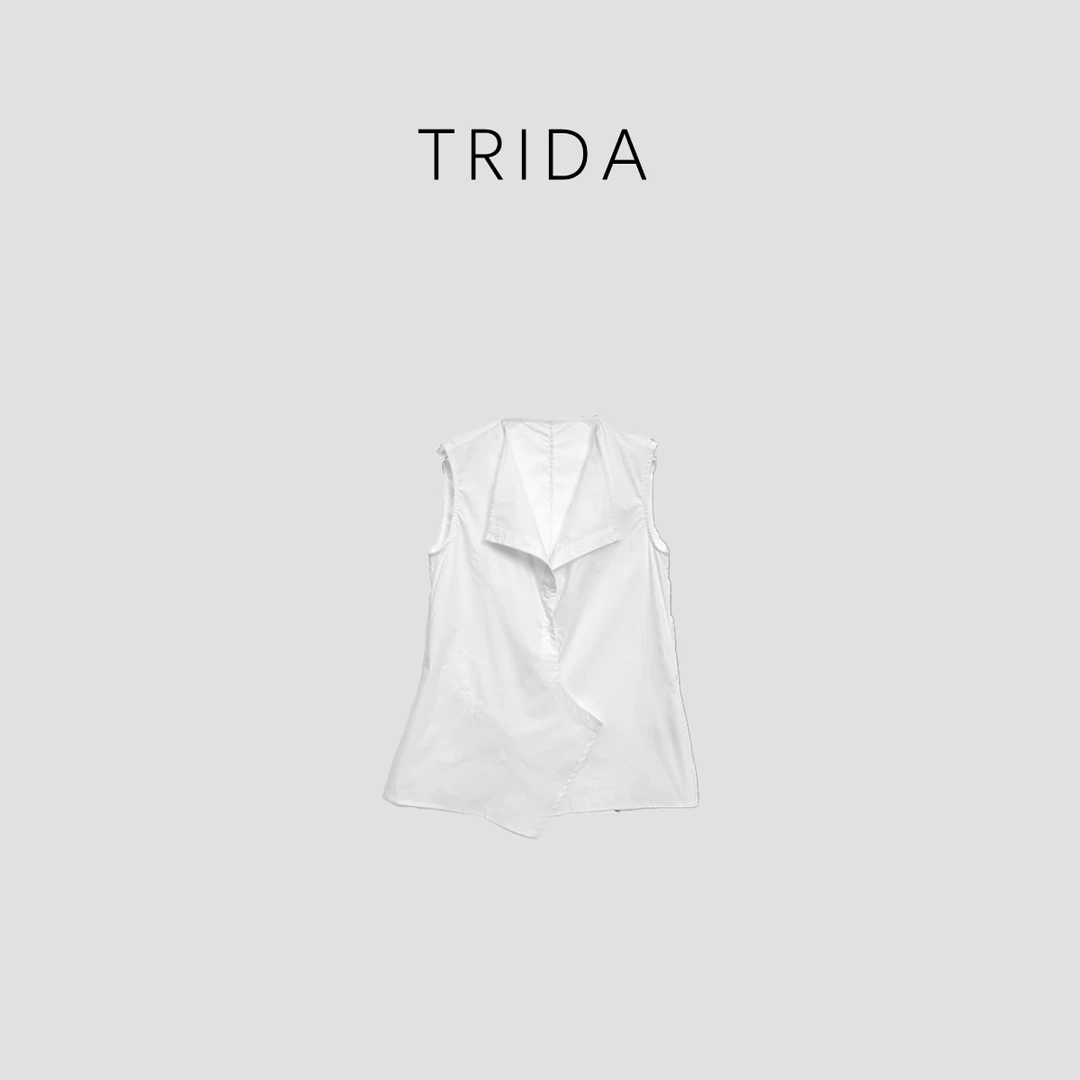 25年夏季新款高端优质匹马棉双色旋褶系扣无袖衫5795LJ