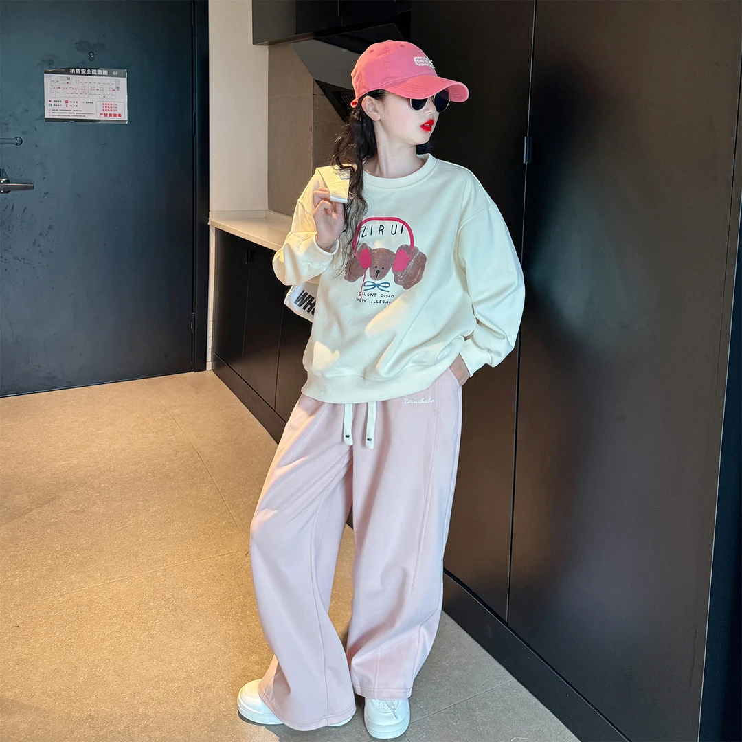 洋气时髦套装小女孩2025新款女童春秋韩系卫衣儿童休闲运动两件套