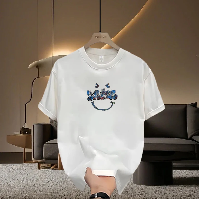 美式痞帅重磅纯棉短袖T恤青年男女款春夏季潮牌街头宽松圆领上衣