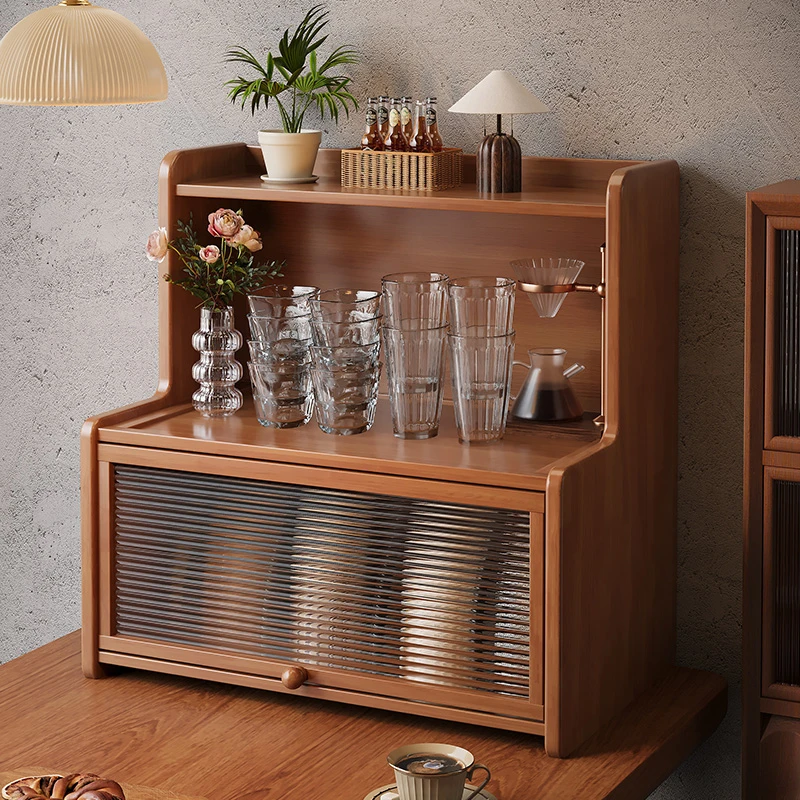桌面置物架收纳架杯架子餐桌台面置物柜茶柜茶具防尘收纳简易柜子