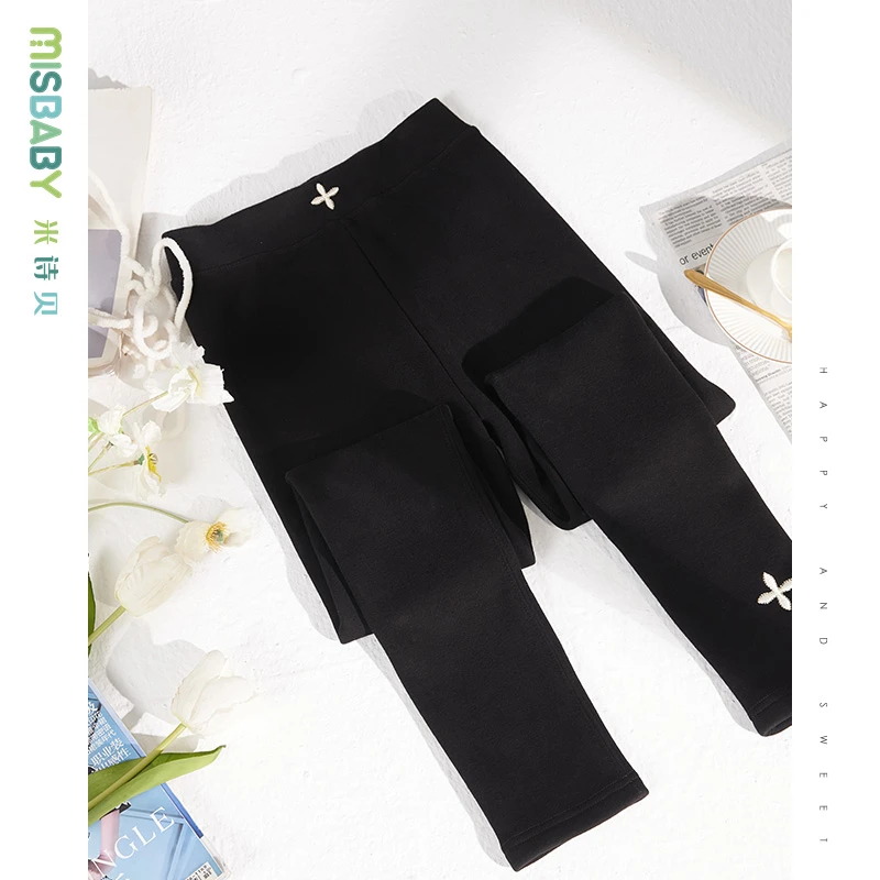 女童加绒打底裤2025秋冬新款儿童加厚裤子大童女孩鲨鱼棉裤保暖裤