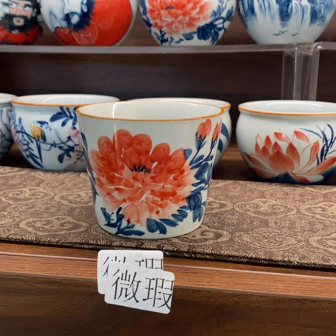 釉下彩老陶泥手工绘制