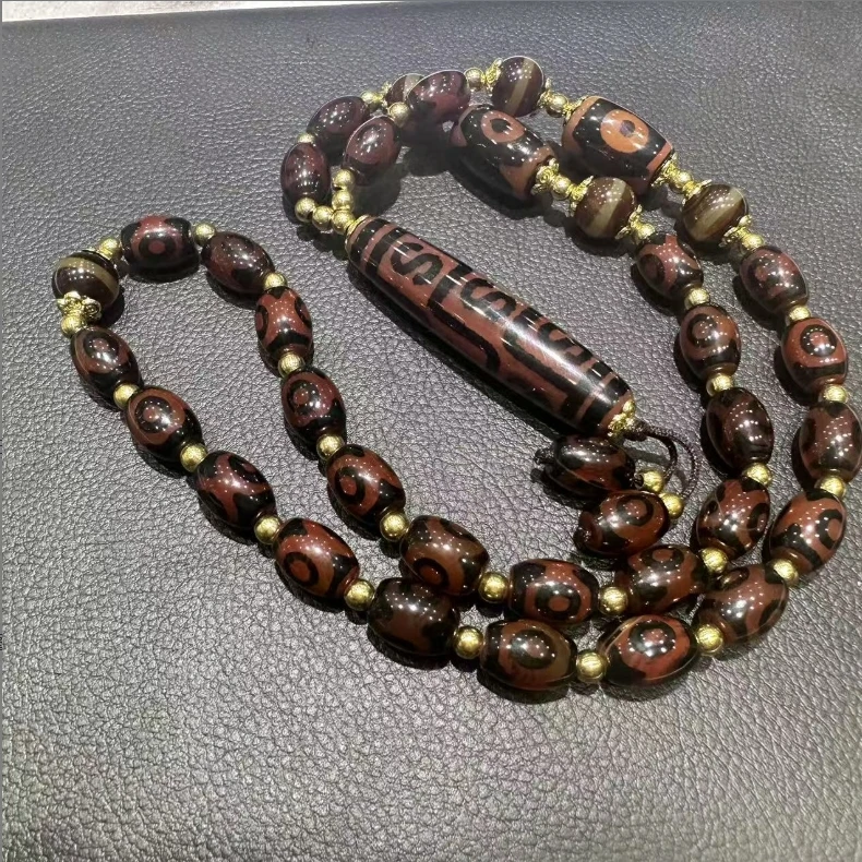 非金属珐琅项链 <米多缘>ZC血沁三眼阵九路S勾项链（多样性发货）