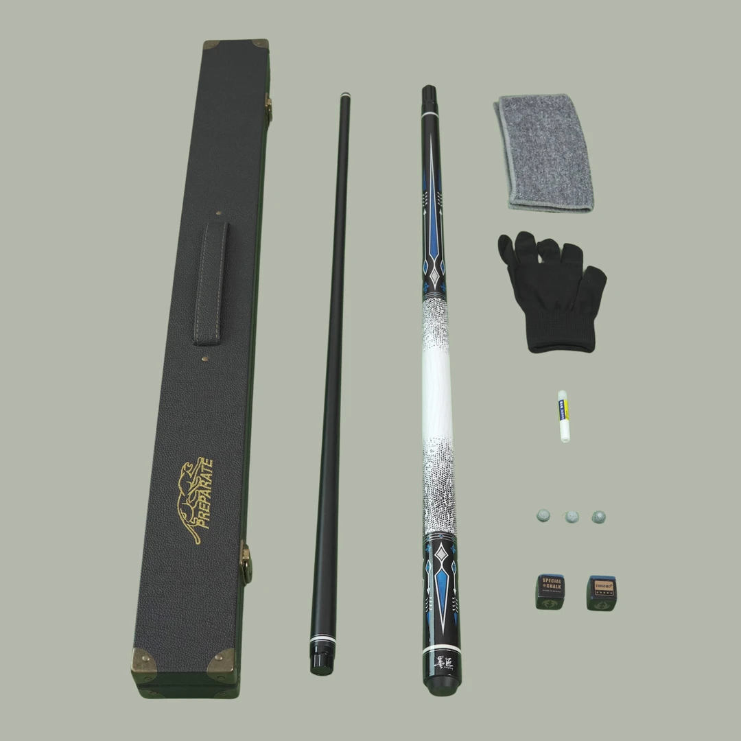 美洲豹蓝黛准神同款蟒皮纹后把碳素黑八美式九球斯诺克手工台球杆